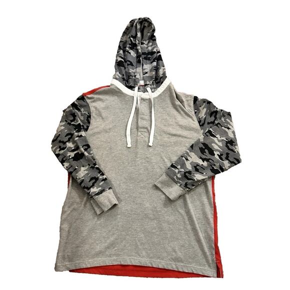 Club Room Mens Hoodie New Red Camouflage Red Pullover-Large - Picture 3 of 6